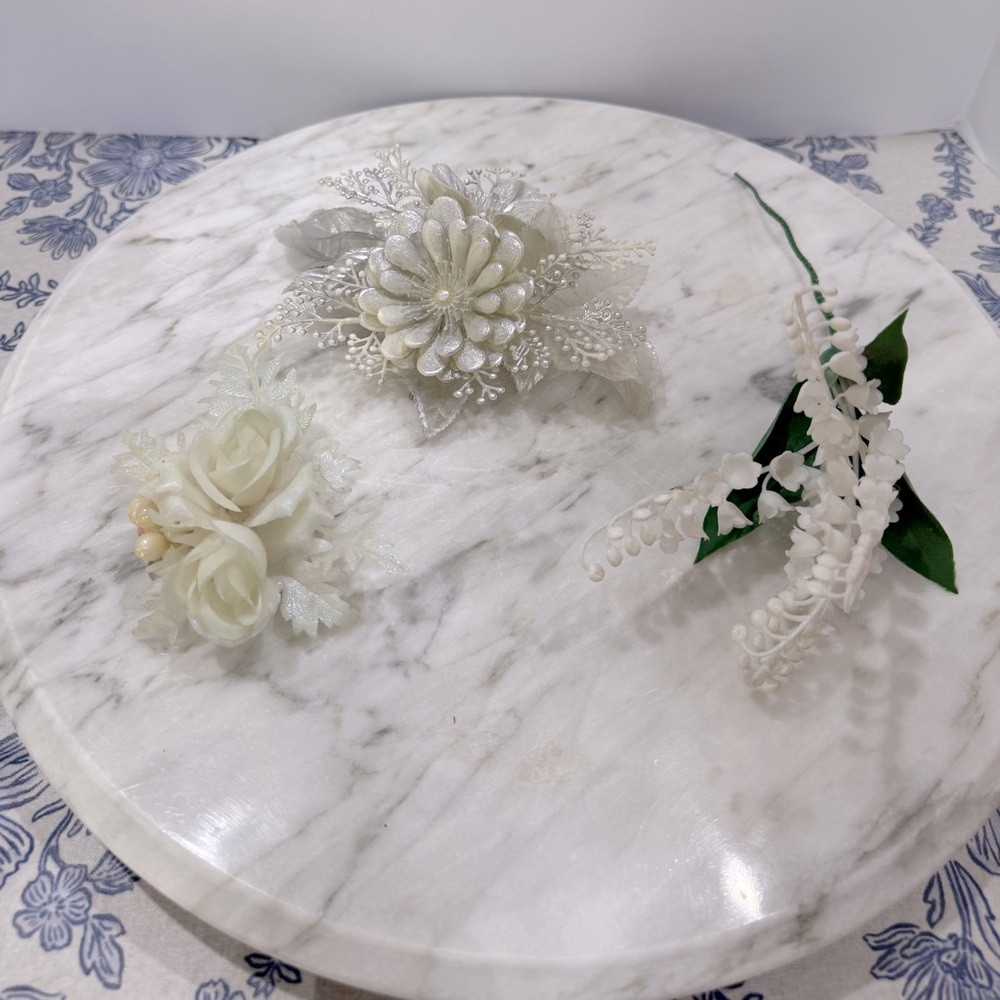 Vintage wedding faux floral mid century modern